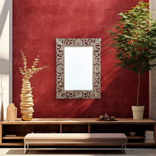Lucidora - Aza Carved Wooden Mirror - Wall Mirrors