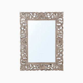 Lucidora - Aza Carved Wooden Mirror - Wall Mirrors