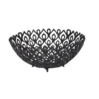 Lucidora - Black Cast Large Lattice Bowl - Decorative Bowls