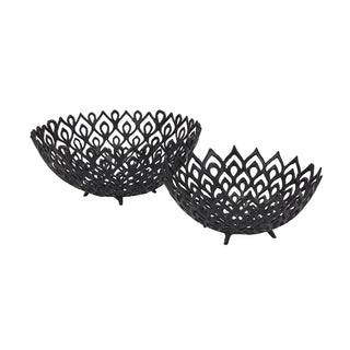 Lucidora - Black Cast Large Lattice Bowl - Decorative Bowls