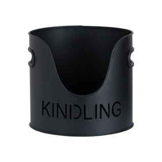Lucidora - Black Finish Logs And Kindling Buckets & Matchstick Holder - Buckets & Hods
