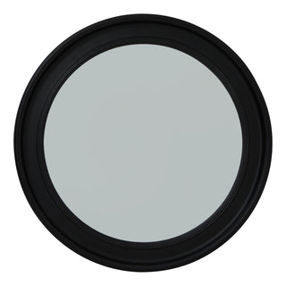 Lucidora - Black Wood Round Framed Mirror - Wall Mirrors