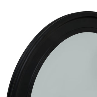 Lucidora - Black Wood Round Framed Mirror - Wall Mirrors