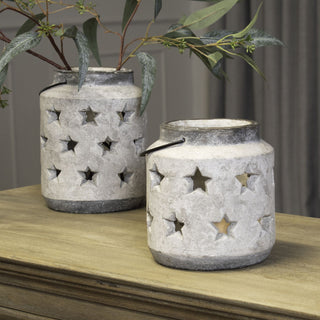 Lucidora - Bloomville Stone Star Lantern - Candle Holders