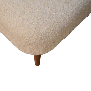 Lucidora - Boucle Cream Square Footstool - Footstools