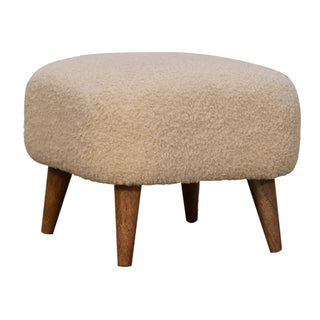 Lucidora - Boucle Cream Square Footstool - Footstools