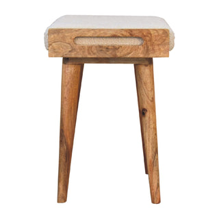Lucidora - Boucle Cream Tray Style Footstool - Footstools