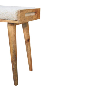 Lucidora - Boucle Cream Tray Style Footstool - Footstools