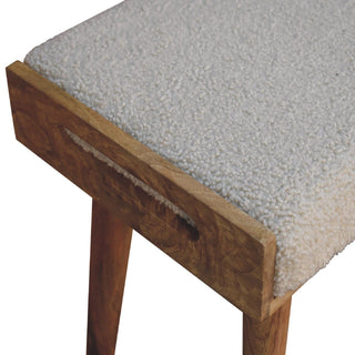 Lucidora - Boucle Cream Tray Style Footstool - Footstools