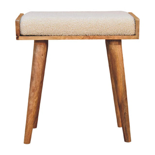 Lucidora - Boucle Cream Tray Style Footstool - Footstools