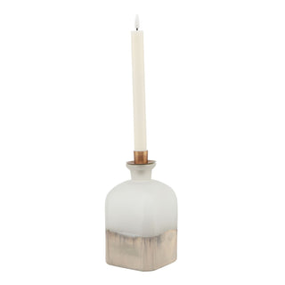 Lucidora - Burnished Dipped and Aged Brass Large Candle Holder Vase - Candle Holders