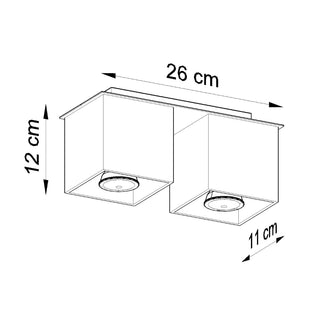 Lucidora - Ceiling lamp QUAD 2 black - Ceiling Lighting