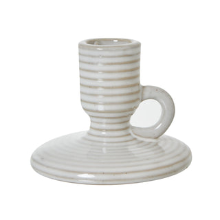 Lucidora - Ceramic Taper Candle Holder With Handle - Candle Holders