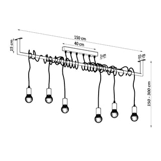 Lucidora - Chandelier SALAMANCA 6 black - Chandeliers
