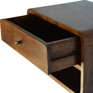 Lucidora - Chestnut Curve Floating Bedside - Bedside Cabinets