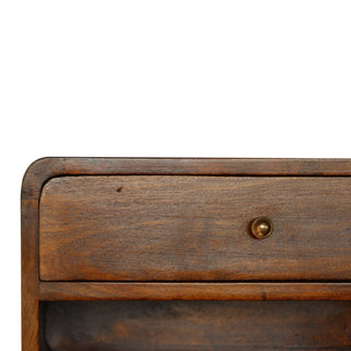Lucidora - Chestnut Curve Floating Bedside - Bedside Cabinets