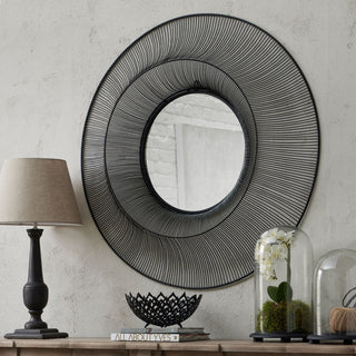 Lucidora - Chico Black Large Wire Mirror - Wall Mirrors