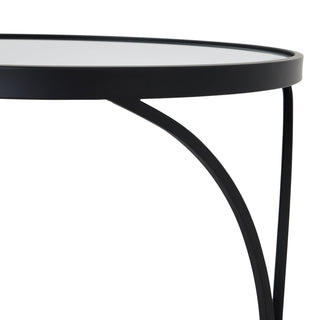 Lucidora - Concaved Set Of Two Black Mirrored Side Tables - End Tables