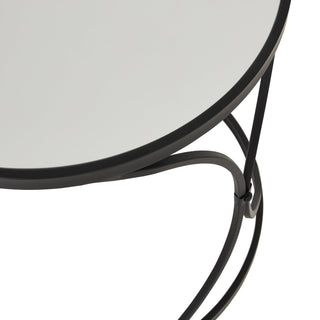 Lucidora - Concaved Set Of Two Black Mirrored Side Tables - End Tables