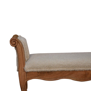 Lucidora - Cream Boucle French Style Bench - Entryway Benches