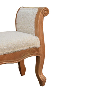 Lucidora - Cream Boucle French Style Bench - Entryway Benches