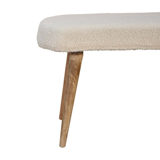 Lucidora - Cream Boucle Nordic Bench - Entryway Benches