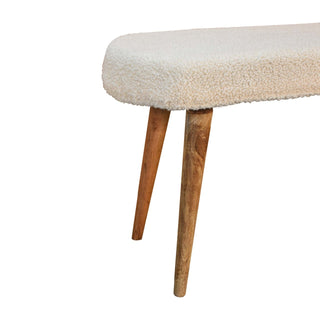 Lucidora - Cream Boucle Nordic Bench - Entryway Benches