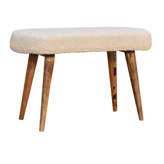 Lucidora - Cream Boucle Nordic Bench - Entryway Benches