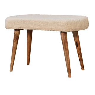 Lucidora - Cream Boucle Nordic Bench - Entryway Benches