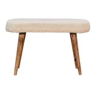 Lucidora - Cream Boucle Nordic Bench - Entryway Benches