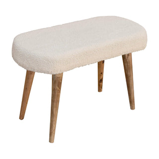 Lucidora - Cream Boucle Nordic Bench - Entryway Benches