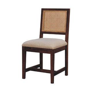 Lucidora - Cream Boucle Rattan Chair - Dining Room Chairs