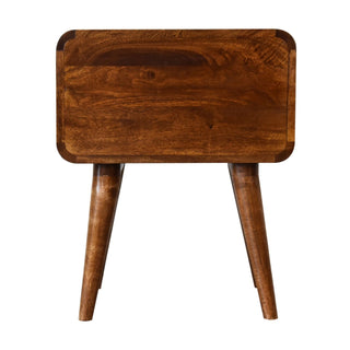 Lucidora - Curved Chestnut Bedside - Bedside Cabinets