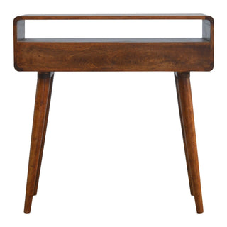 Lucidora - Curved Chestnut Console Table - Console Tables