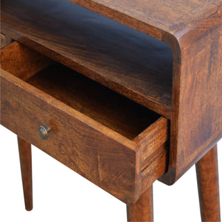 Lucidora - Curved Chestnut Console Table - Console Tables