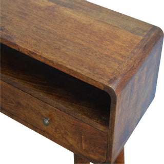 Lucidora - Curved Chestnut Console Table - Console Tables