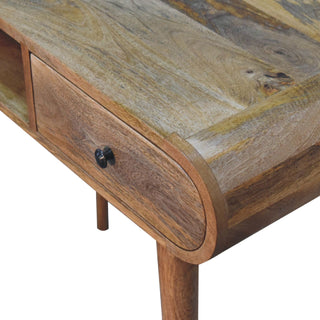 Lucidora - Curved Chestnut Writing Desk - Writing Desks