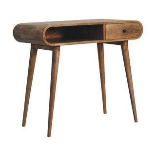 Lucidora - Curved Chestnut Writing Desk - Writing Desks