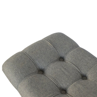 Lucidora - Curved Grey Tweed Bench - Entryway Benches