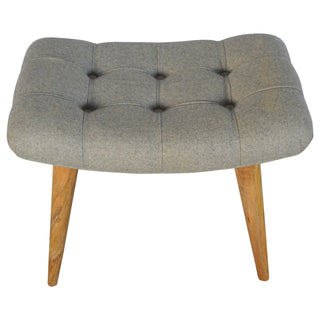 Lucidora - Curved Grey Tweed Bench - Entryway Benches