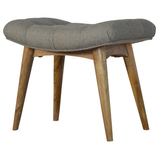 Lucidora - Curved Grey Tweed Bench - Entryway Benches