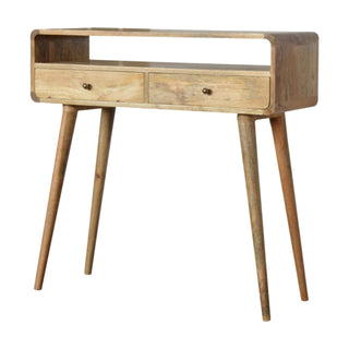 Lucidora - Curved Oak - ish Console Table - Console Tables