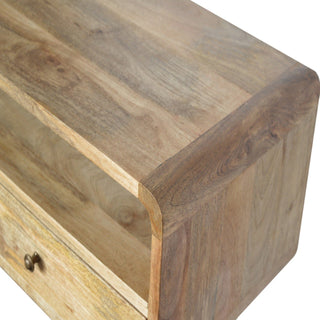 Lucidora - Curved Oak - ish Console Table - Console Tables