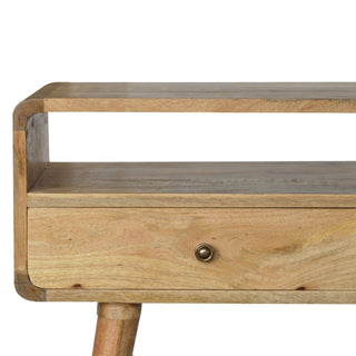 Lucidora - Curved Oak - ish Console Table - Console Tables