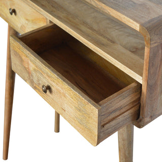 Lucidora - Curved Oak - ish Console Table - Console Tables