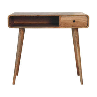 Lucidora - Curved Oak - ish Writing Desk - Writing Desks