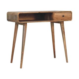 Lucidora - Curved Oak - ish Writing Desk - Writing Desks