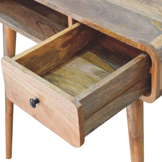 Lucidora - Curved Oak - ish Writing Desk - Writing Desks