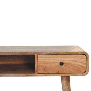 Lucidora - Curved Oak - ish Writing Desk - Writing Desks
