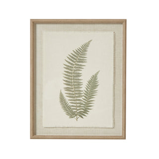 Lucidora - Fern Art On Texture - Torn Paper With Beaded Frame - Art & Printed